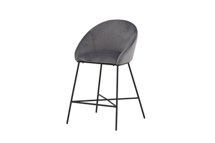 Velvet Barstol Mörkgrå