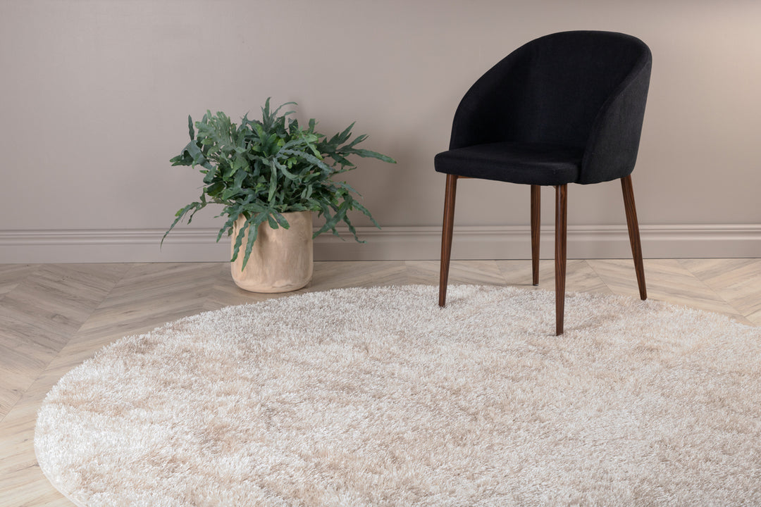 Mattis Rund Matta Beige