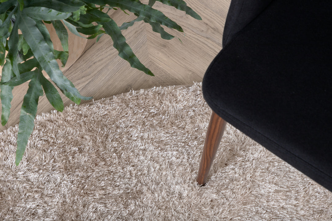 Mattis Rund Matta Beige