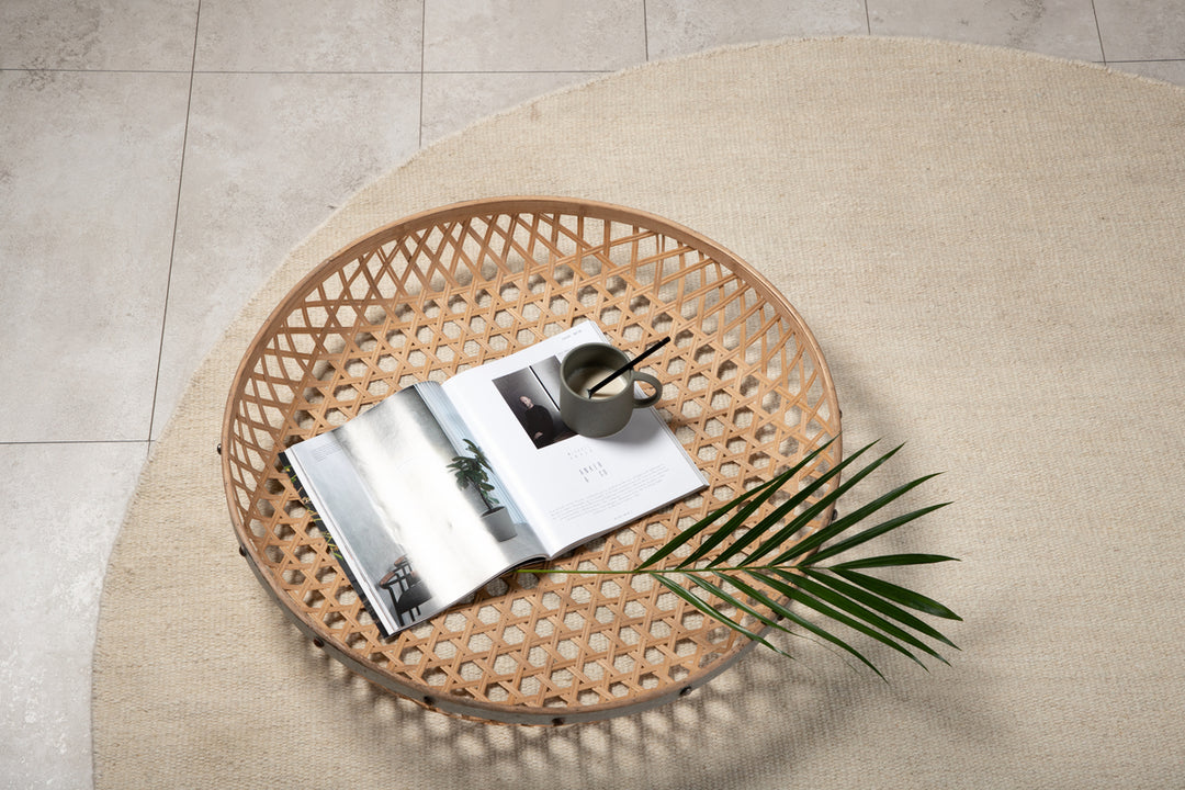 Jaipur Rund Matta Beige