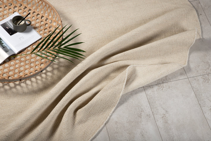 Jaipur Rund Matta Beige