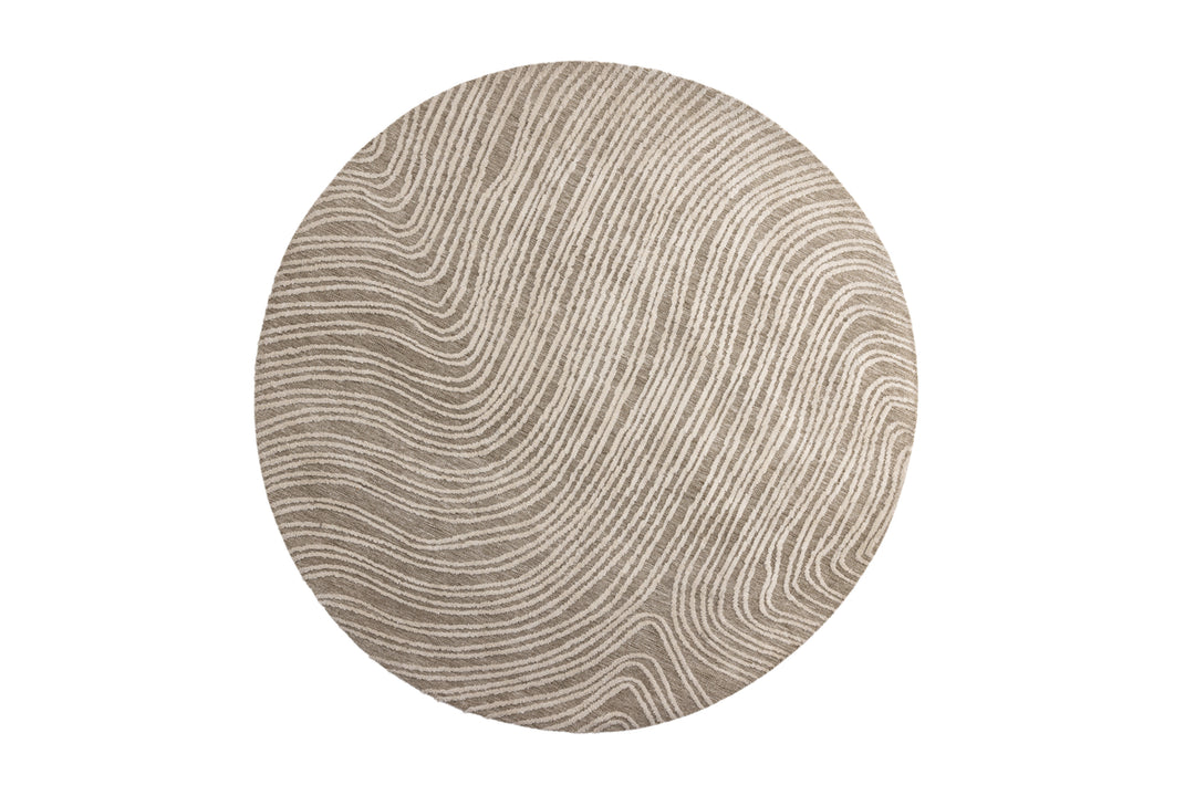 Melle Rund Matta Beige