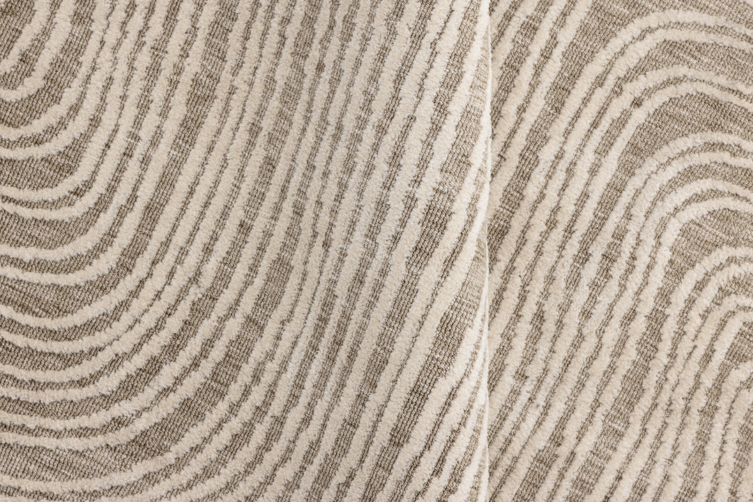 Melle Rund Matta Beige