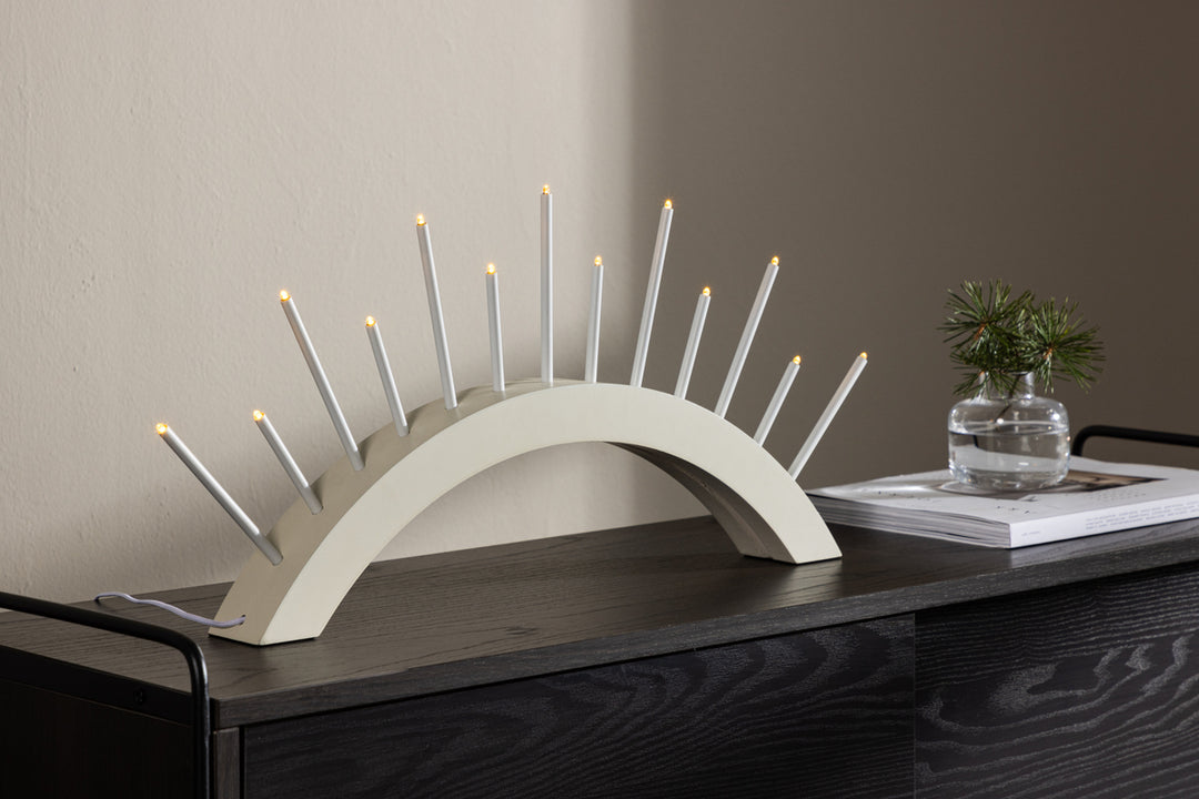 Björnrike Adventsljusstake Beige