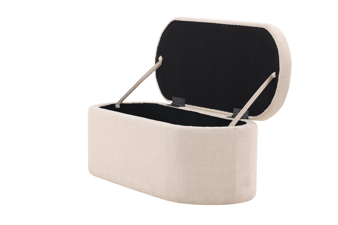 Potenza bänk med förvaring Off-white