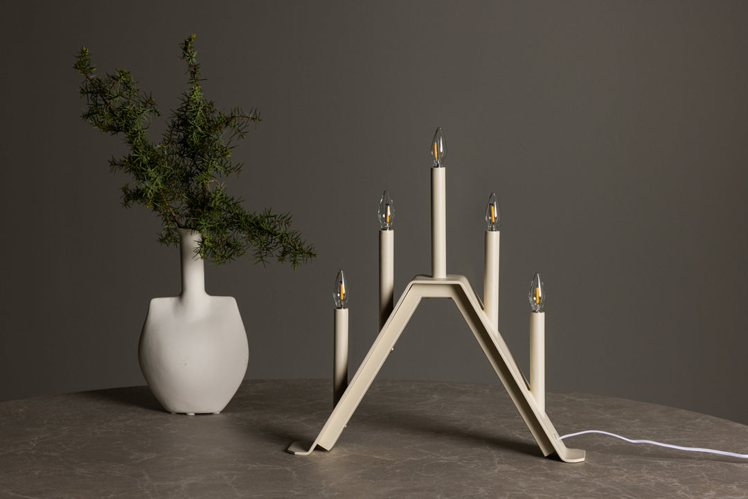 Åre Adventsljusstake 32x36 Beige