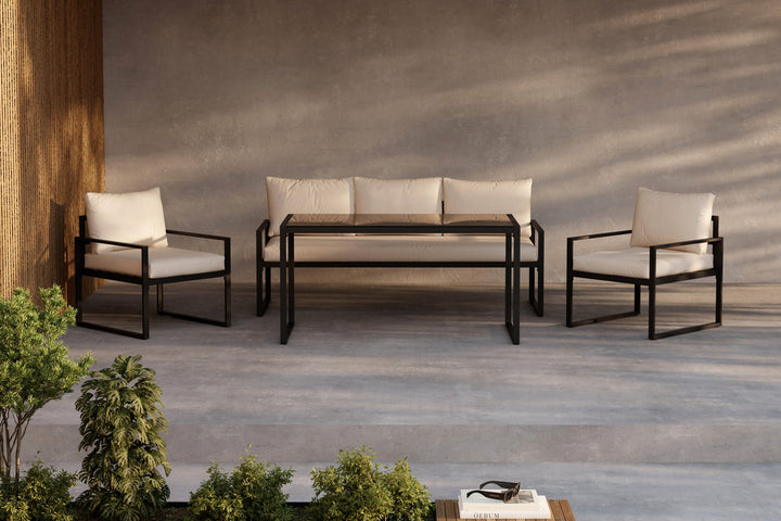 Catania Soffgrupp Svart/Beige