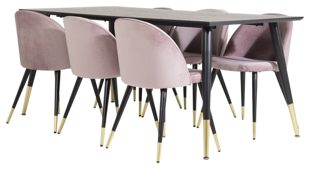 Dipp & Velvet Matgrupp Svart/Gammelrosa