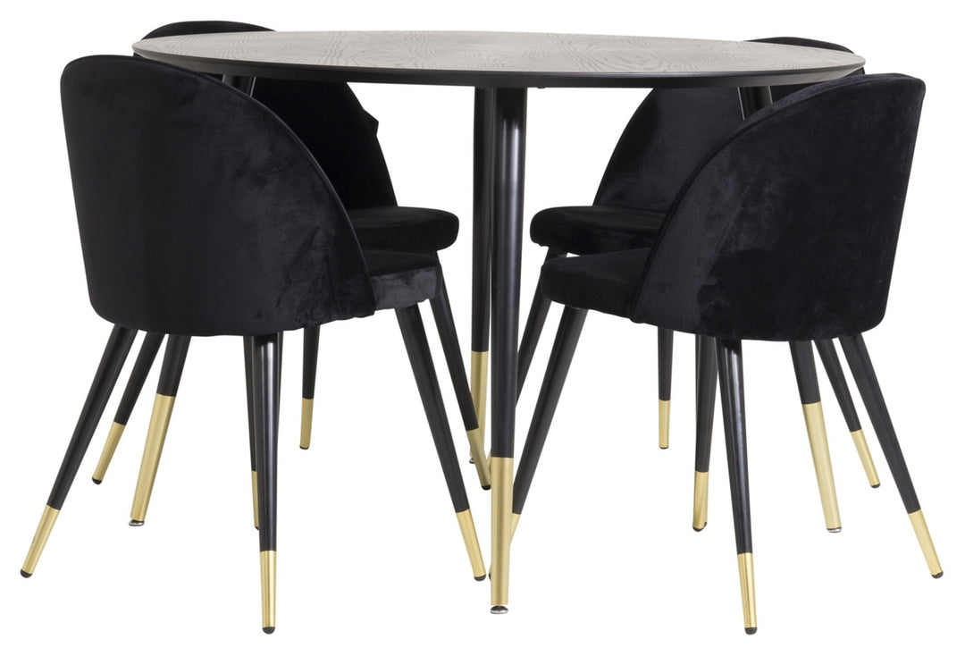 Dipp & Velvet Rund Matgrupp Svart