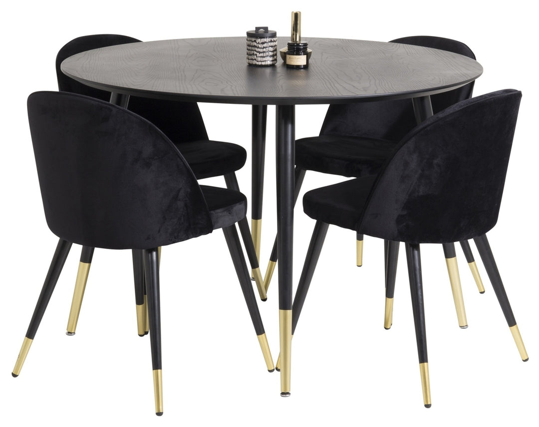 Dipp & Velvet Rund Matgrupp Svart