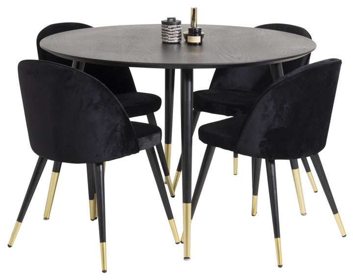 Dipp & Velvet Rund Matgrupp Svart