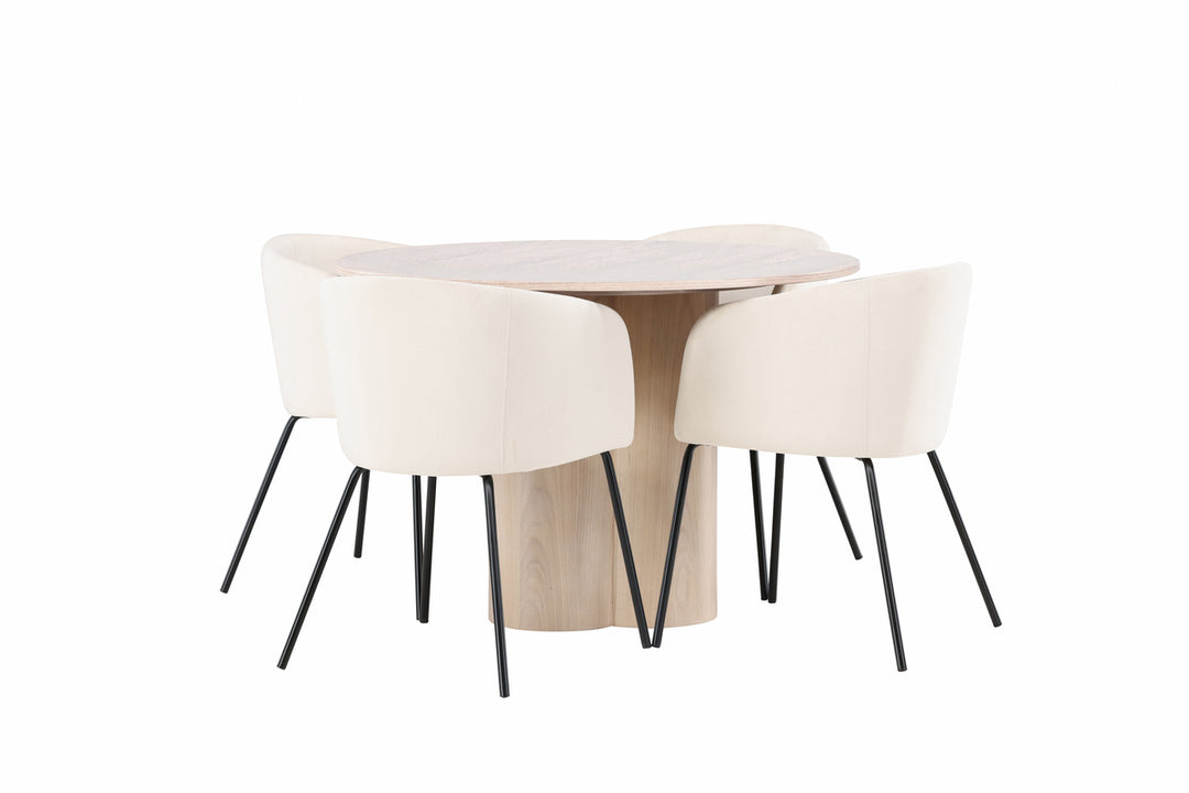 Berit & Olivia Matgrupp Beige/Vitputsad