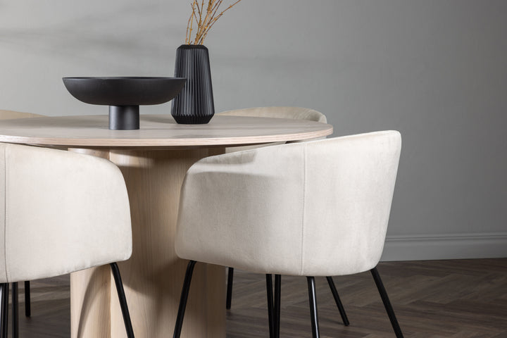 Berit & Olivia Matgrupp Beige/Vitputsad