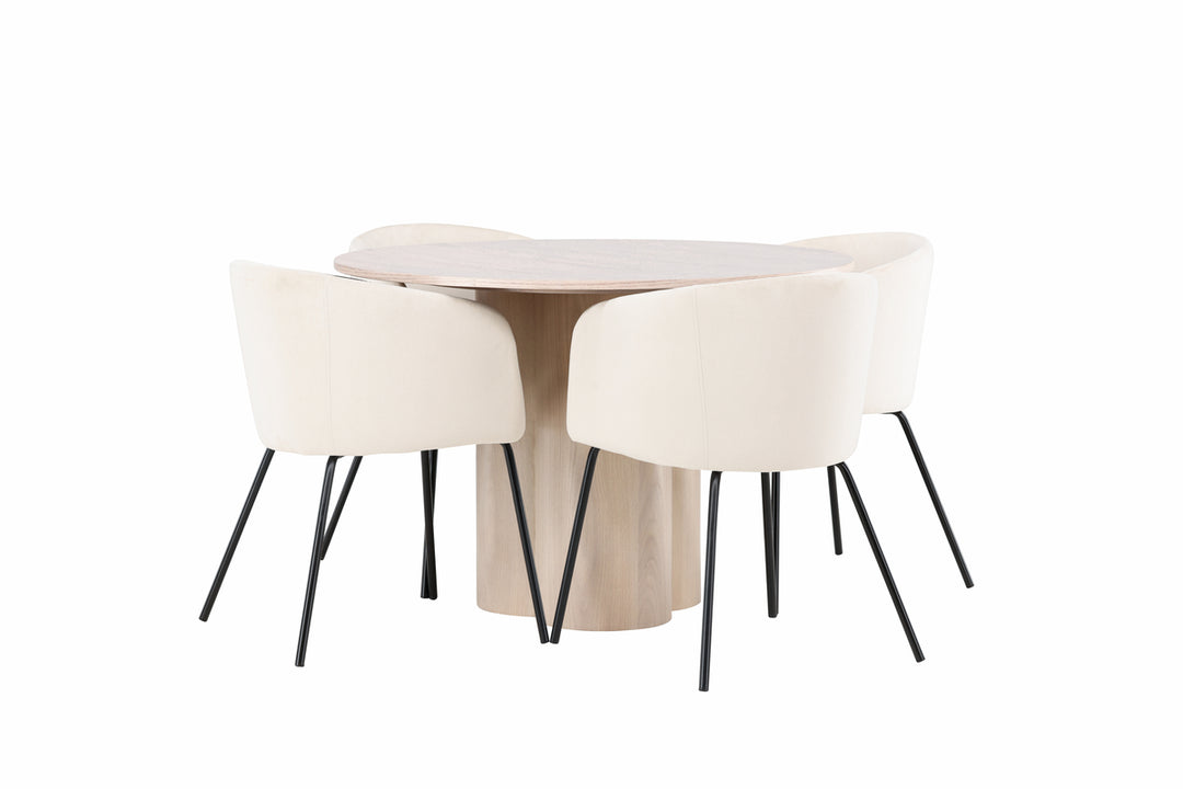 Berit & Olivia Matgrupp Beige/Vitputsad