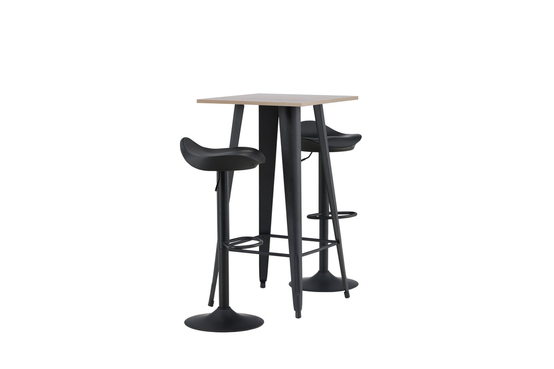 Tempe & Adesto Barbord + Barstolar Svart