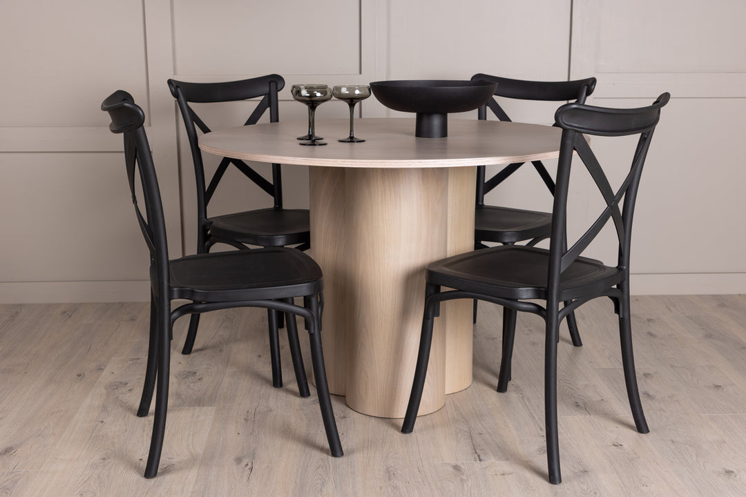 Crosett & Olivia Matgrupp Svart/Vitputsad