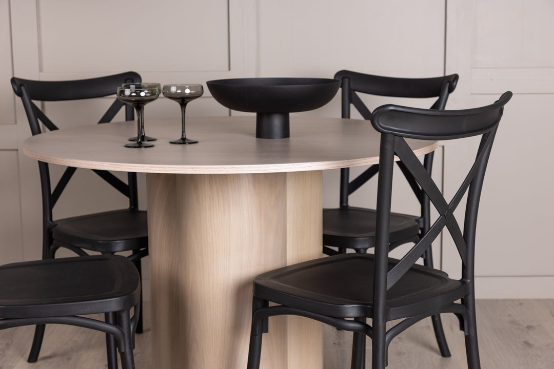 Crosett & Olivia Matgrupp Svart/Vitputsad