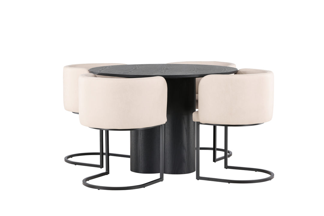 Olivia & Simrishamn Matgrupp Svart/Beige