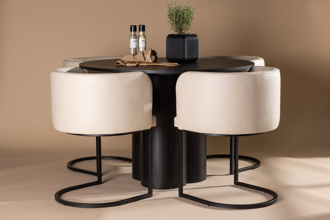 Olivia & Simrishamn Matgrupp Svart/Beige