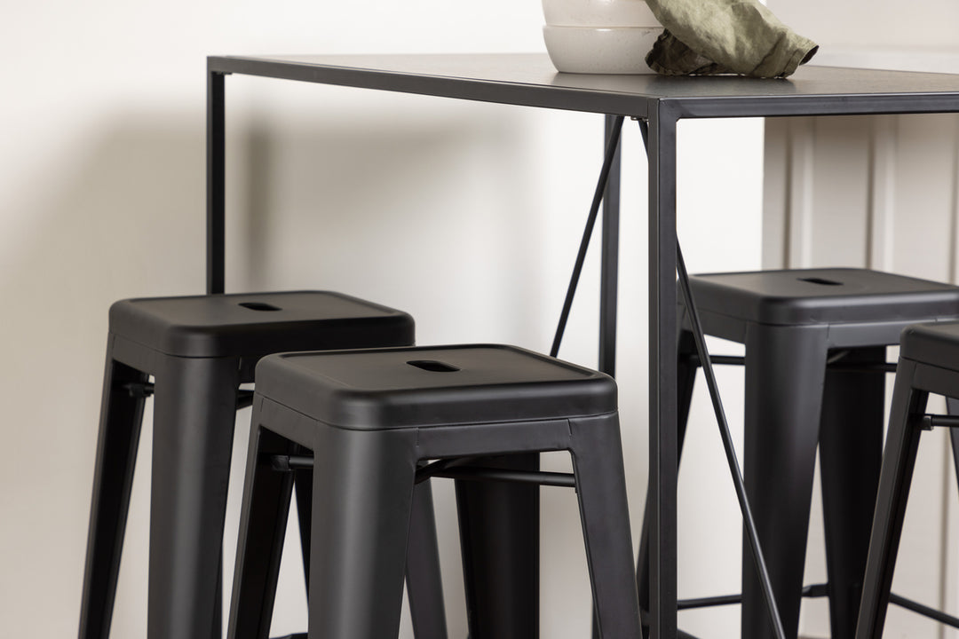Brea & Tempe Barbord + Barstolar Svart
