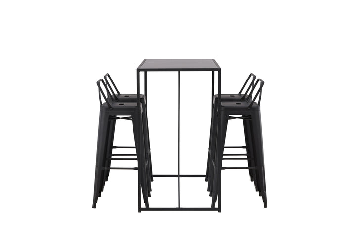 Brea & Tempe Barbord + Barstolar Svart