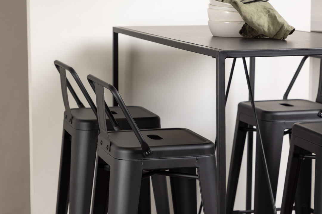 Brea & Tempe Barbord + Barstolar Svart
