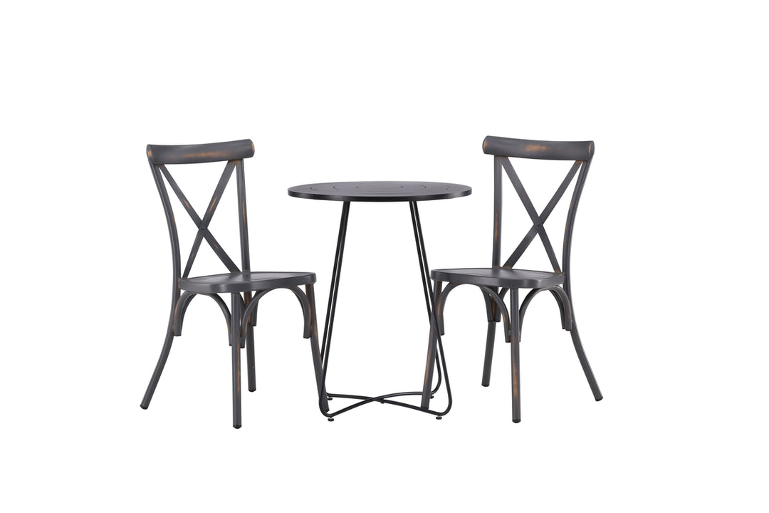 Tablas & Bacong Matstolar Mörkgrå + Cafebord Svart