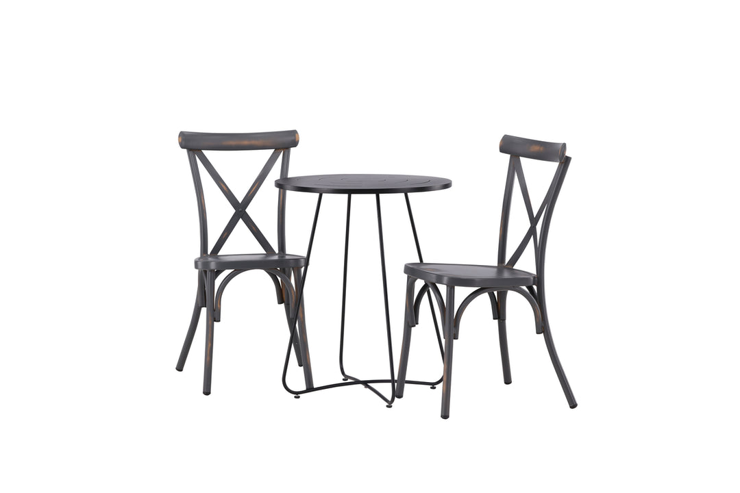 Tablas & Bacong Matstolar Mörkgrå + Cafebord Svart