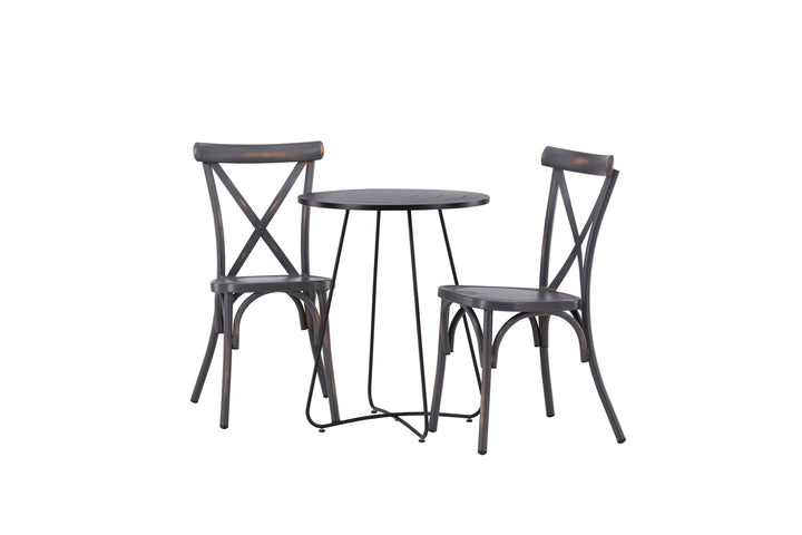 Tablas & Bacong Matstolar Mörkgrå + Cafebord Svart