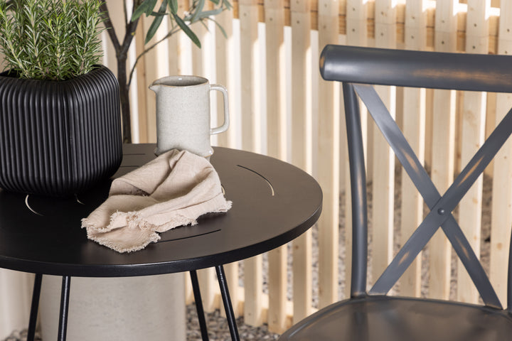 Tablas & Bacong Matstolar Mörkgrå + Cafebord Svart