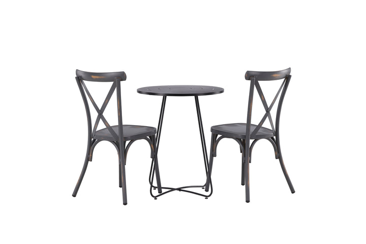 Tablas & Bacong Matstolar Mörkgrå + Cafebord Svart