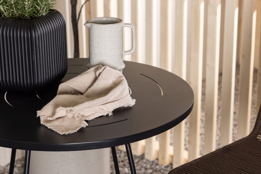 Lindos & Bacong Matstolar Brown/ Black + Cafebord Svart