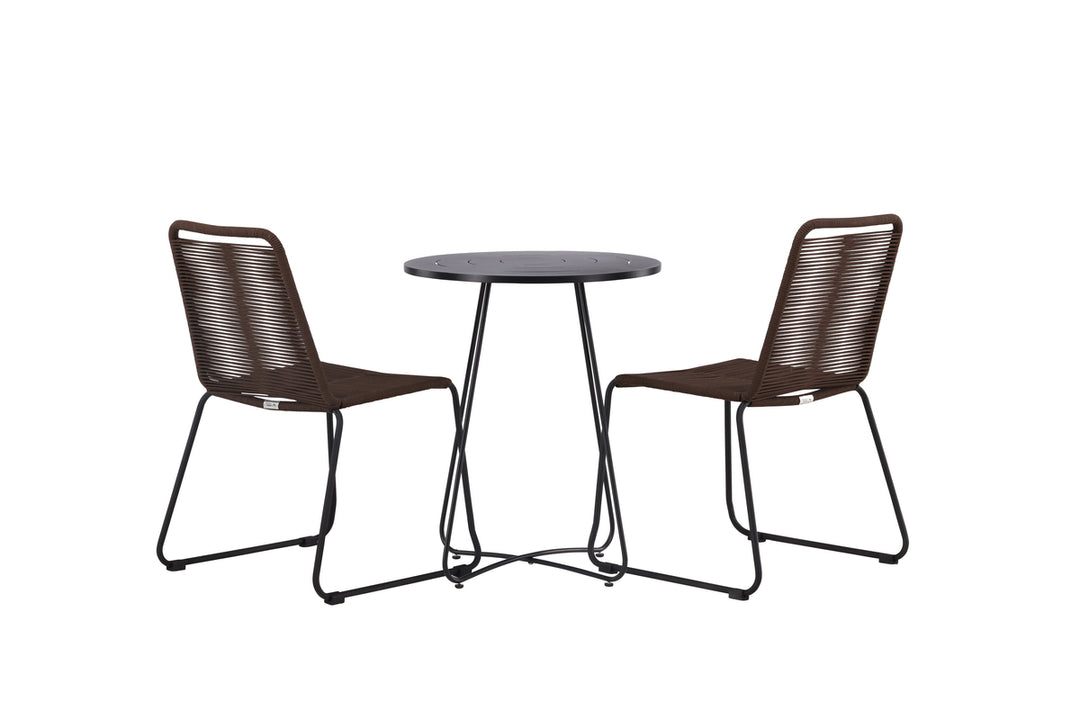 Lindos & Bacong Matstolar Brown/ Black + Cafebord Svart