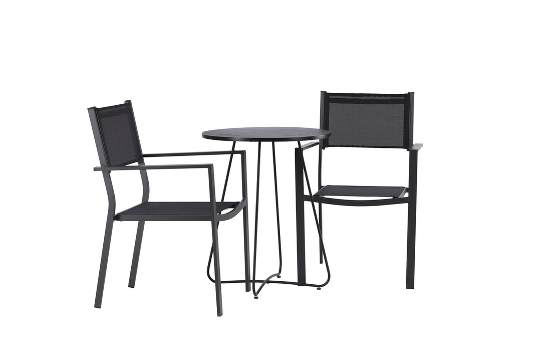 Copacabana & Bacong Matstolar Svart + Cafebord Svart