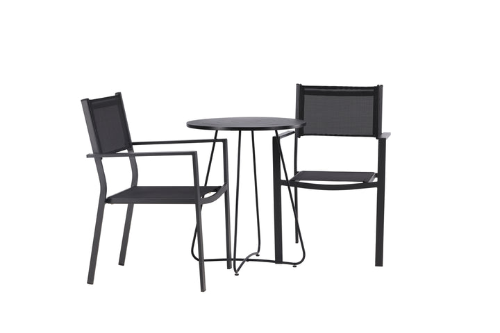 Copacabana & Bacong Matstolar Svart + Cafebord Svart