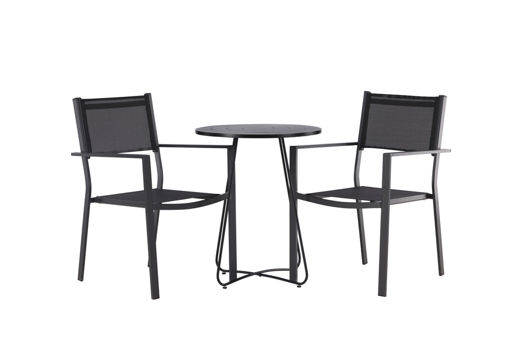 Copacabana & Bacong Matstolar Svart + Cafebord Svart