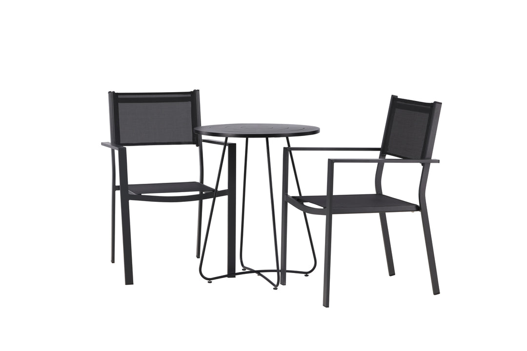 Copacabana & Bacong Matstolar Svart + Cafebord Svart