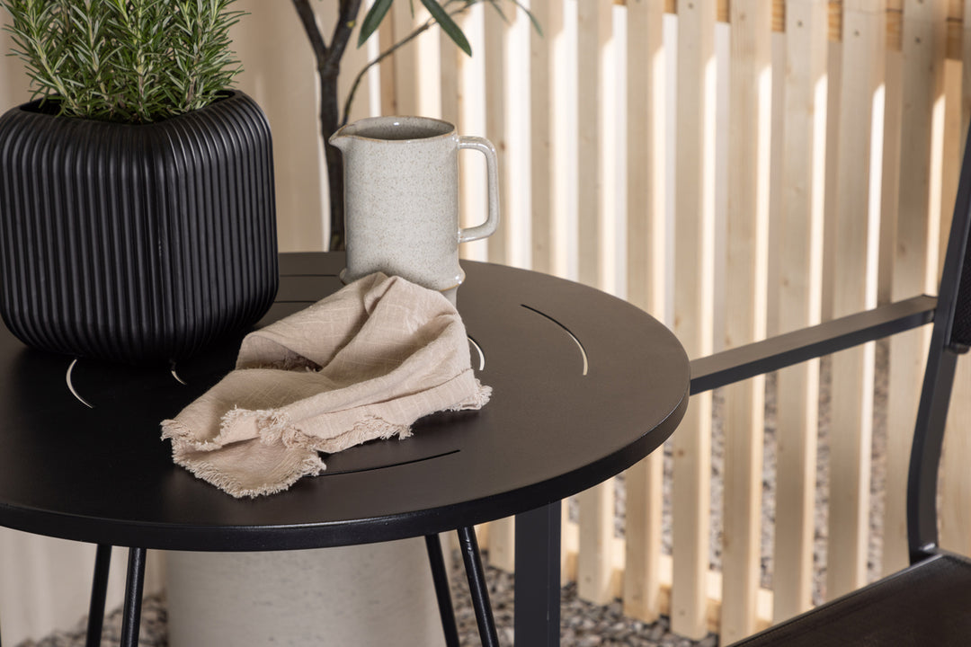 Copacabana & Bacong Matstolar Svart + Cafebord Svart