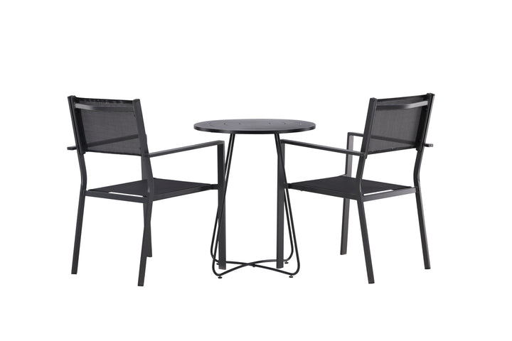 Copacabana & Bacong Matstolar Svart + Cafebord Svart