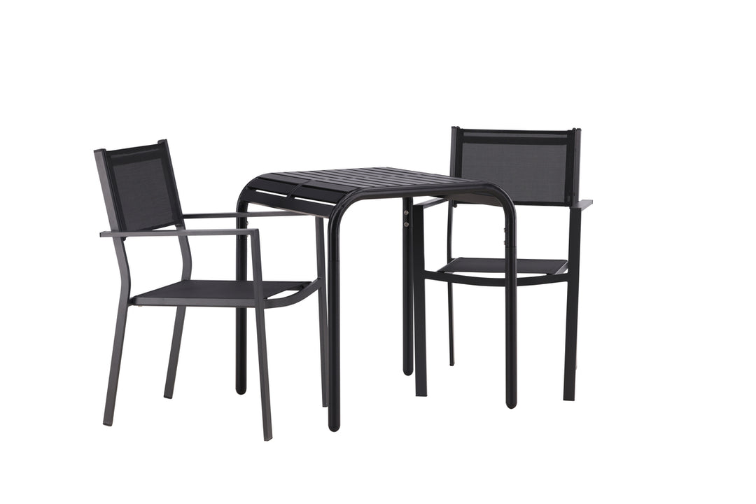 Copacabana & Borneo Matstolar Svart + Cafebord Svart