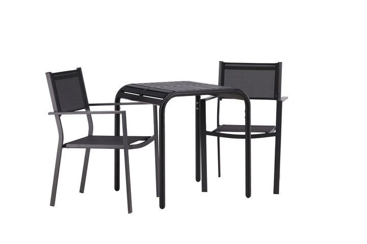 Copacabana & Borneo Matstolar Svart + Cafebord Svart