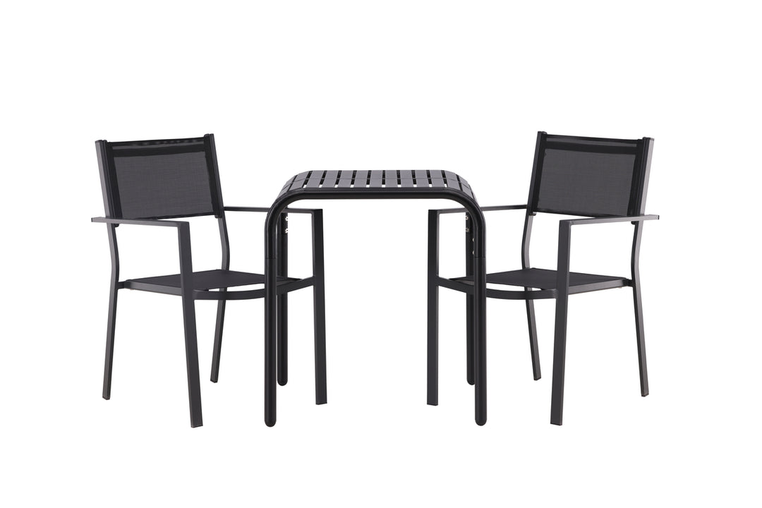 Copacabana & Borneo Matstolar Svart + Cafebord Svart