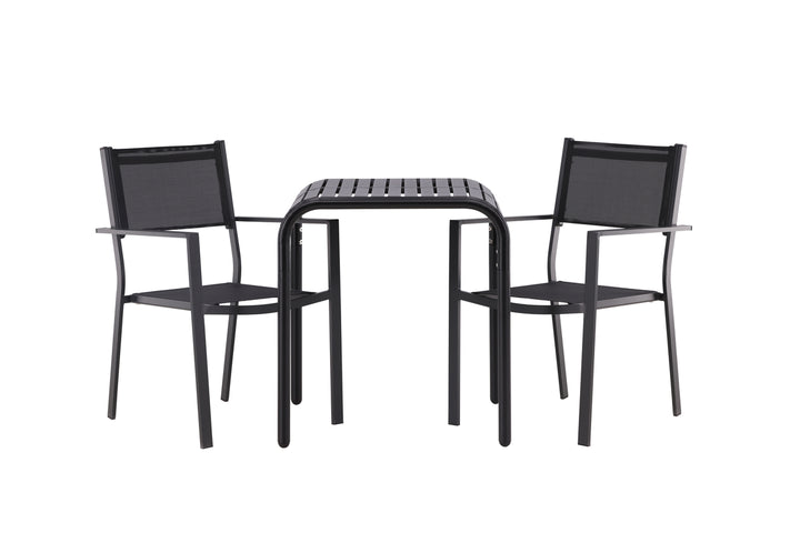 Copacabana & Borneo Matstolar Svart + Cafebord Svart