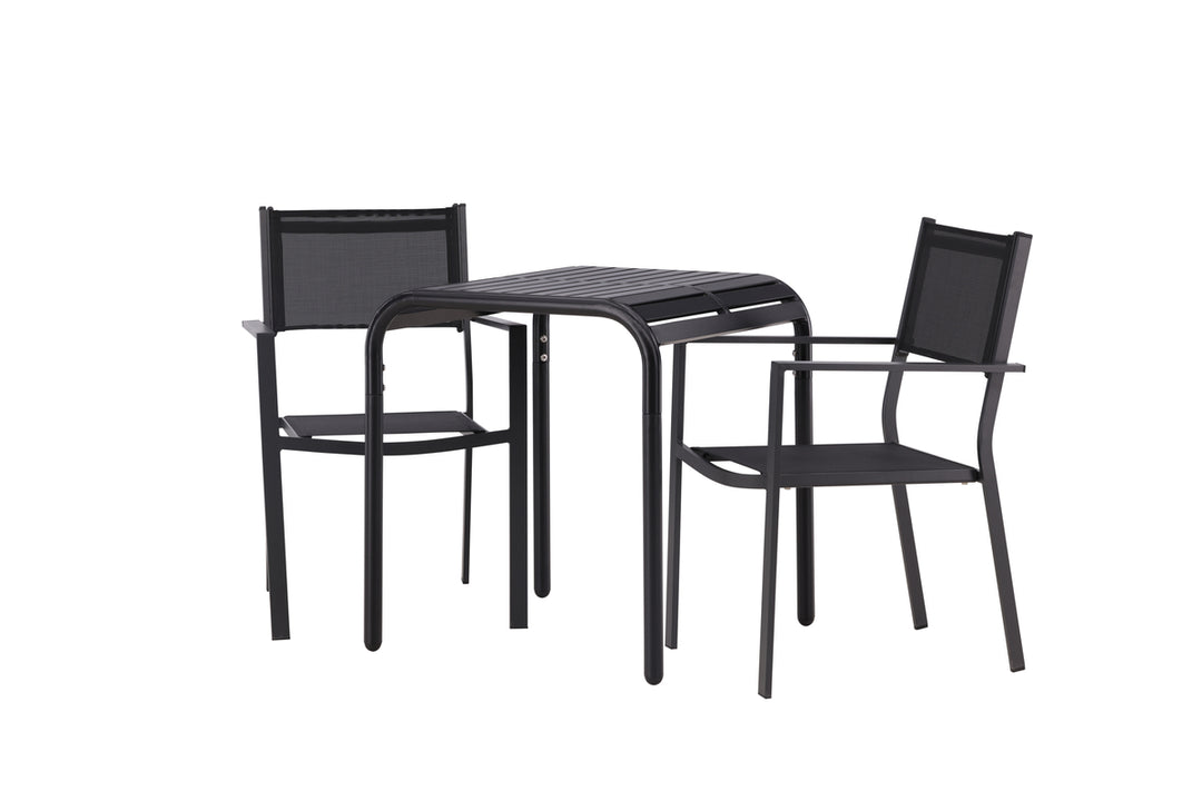 Copacabana & Borneo Matstolar Svart + Cafebord Svart