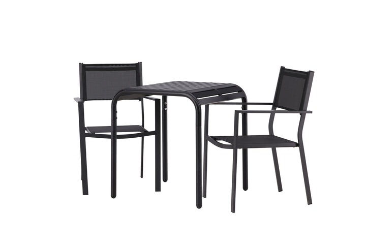 Copacabana & Borneo Matstolar Svart + Cafebord Svart