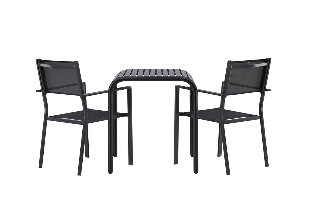 Copacabana & Borneo Matstolar Svart + Cafebord Svart