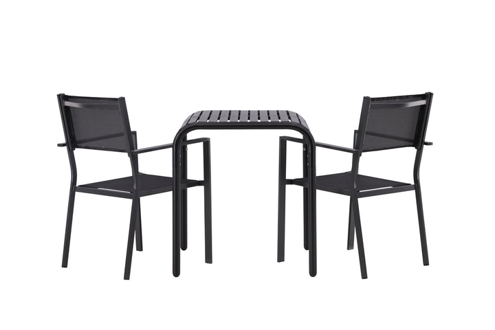 Copacabana & Borneo Matstolar Svart + Cafebord Svart