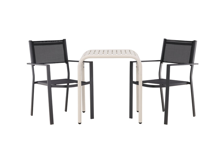 Copacabana & Borneo Matstolar Svart + Cafebord Beige