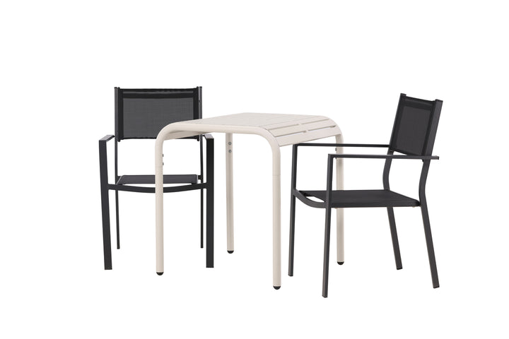 Copacabana & Borneo Matstolar Svart + Cafebord Beige