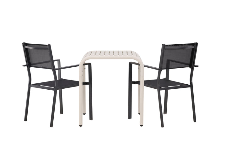 Copacabana & Borneo Matstolar Svart + Cafebord Beige